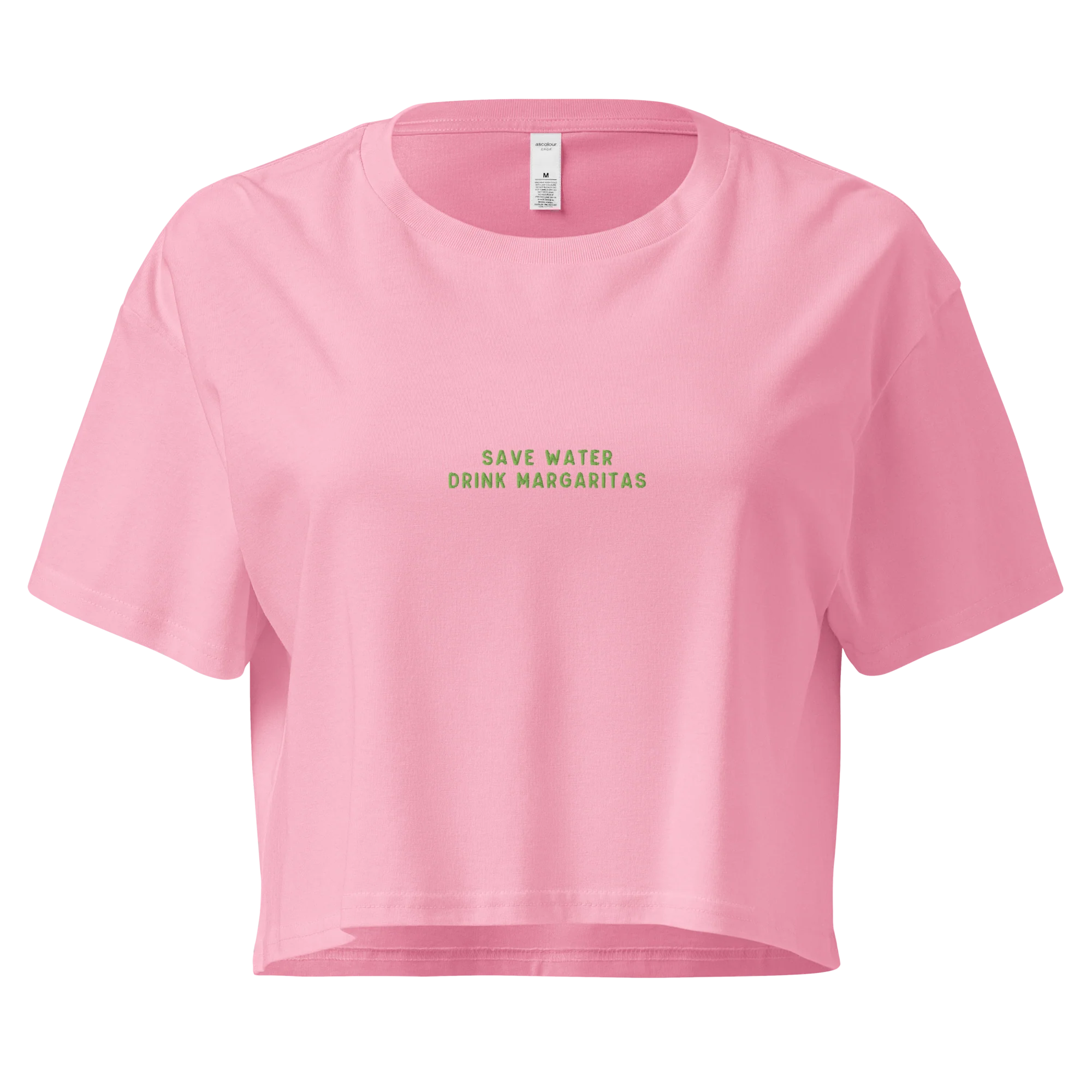 Save Water Drink Margaritas Embroidered Crop Tee - Image 7