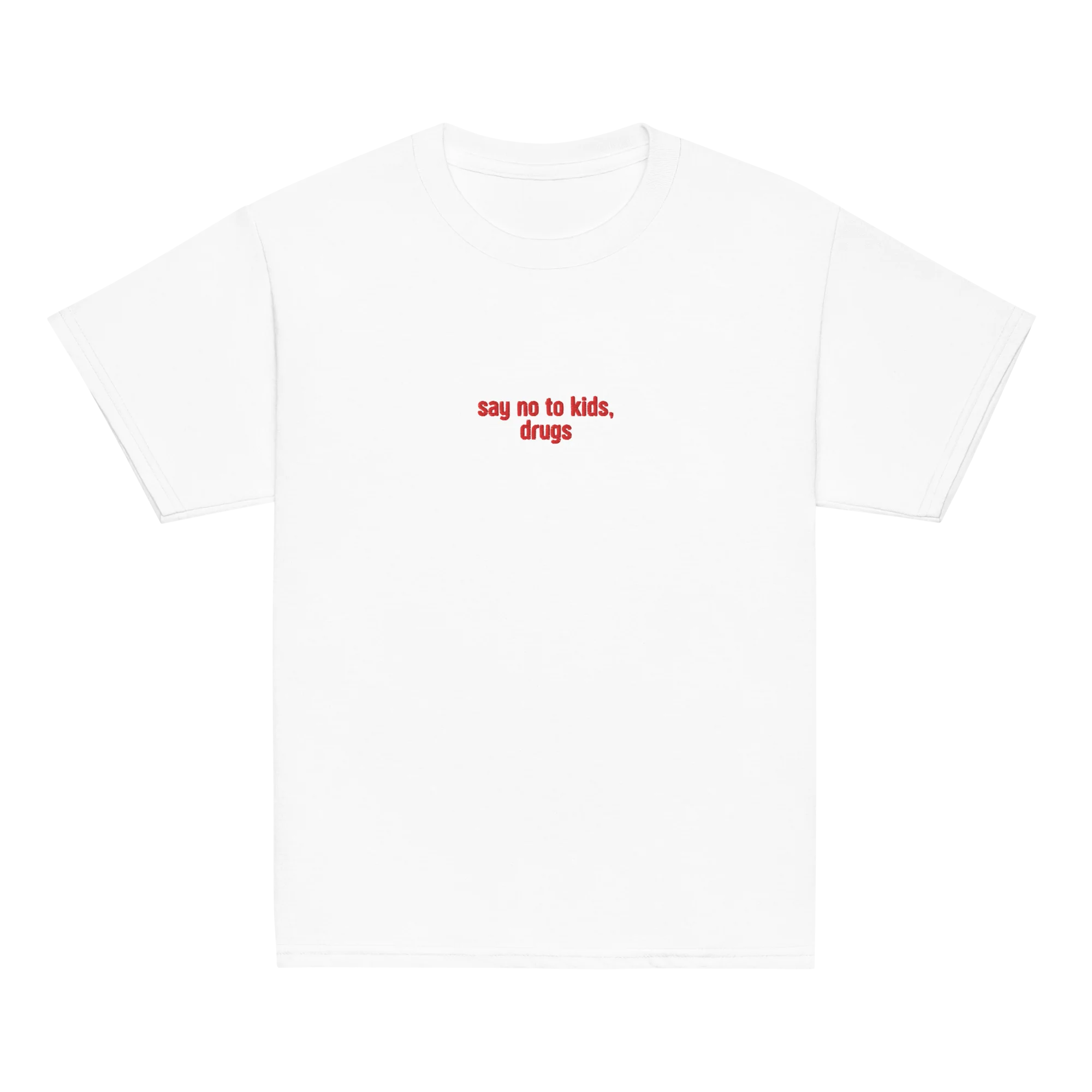 Say No To Kids, Drugs Embroidered Baby Tee - Image 6