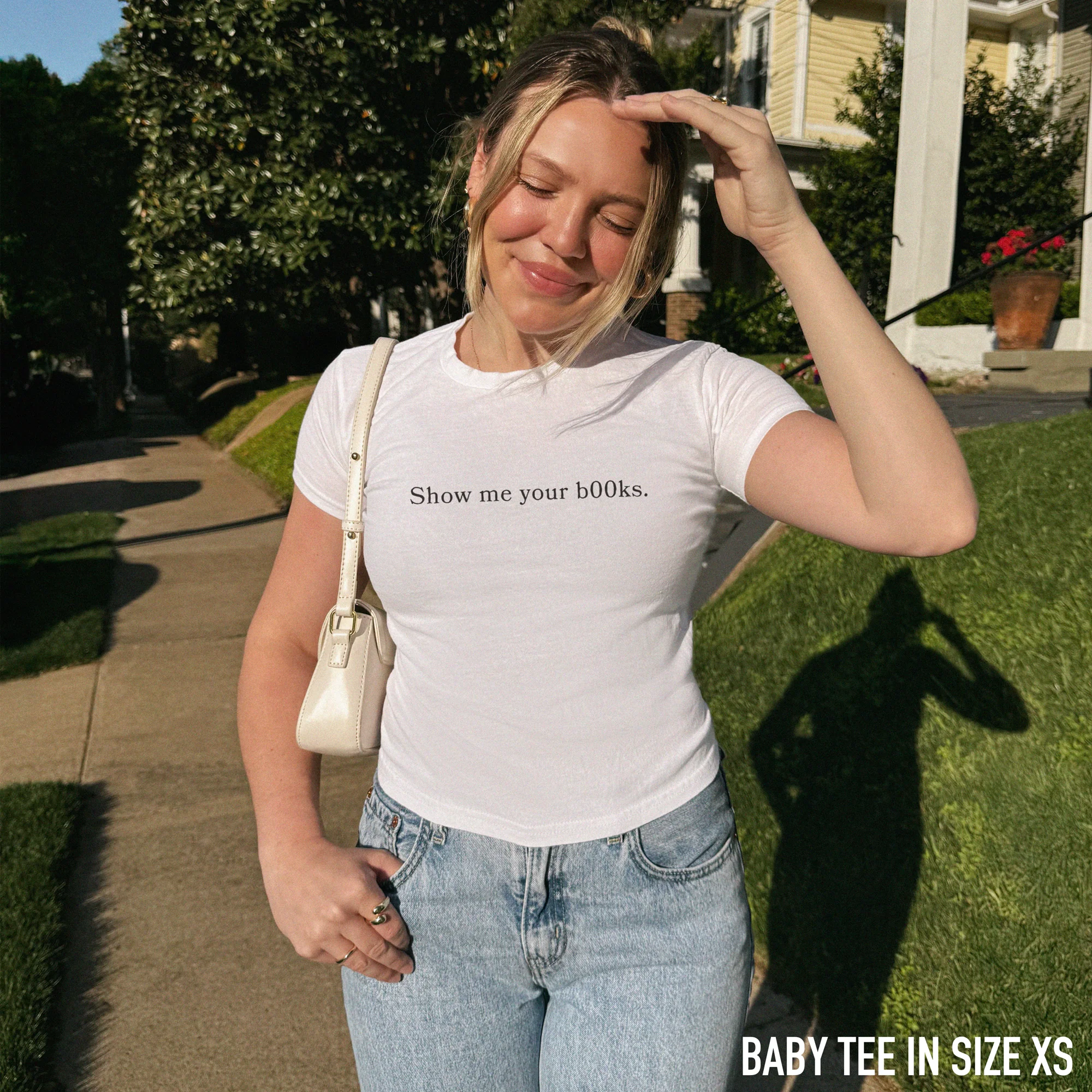 Show Me Your B00ks Baby Tee - Image 2