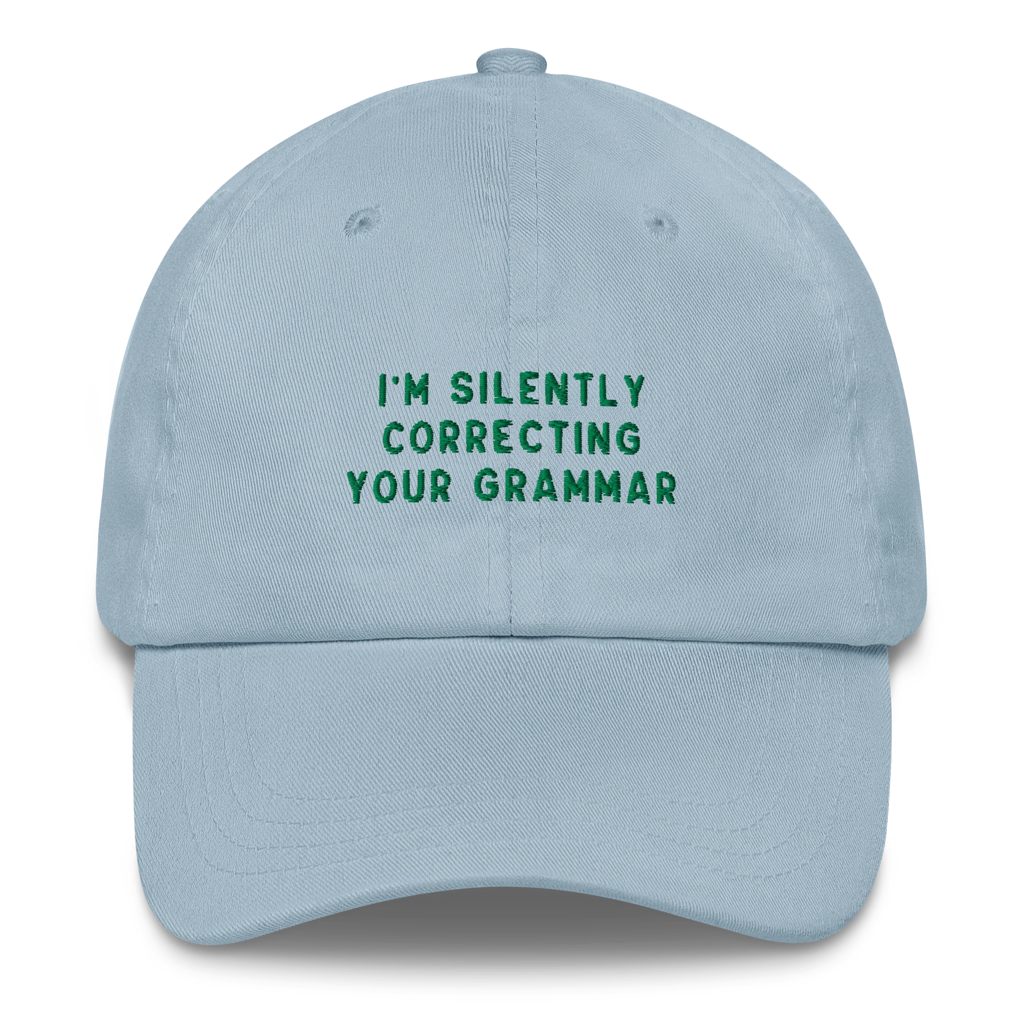 Silently Correcting Your Grammar Embroidered Cap