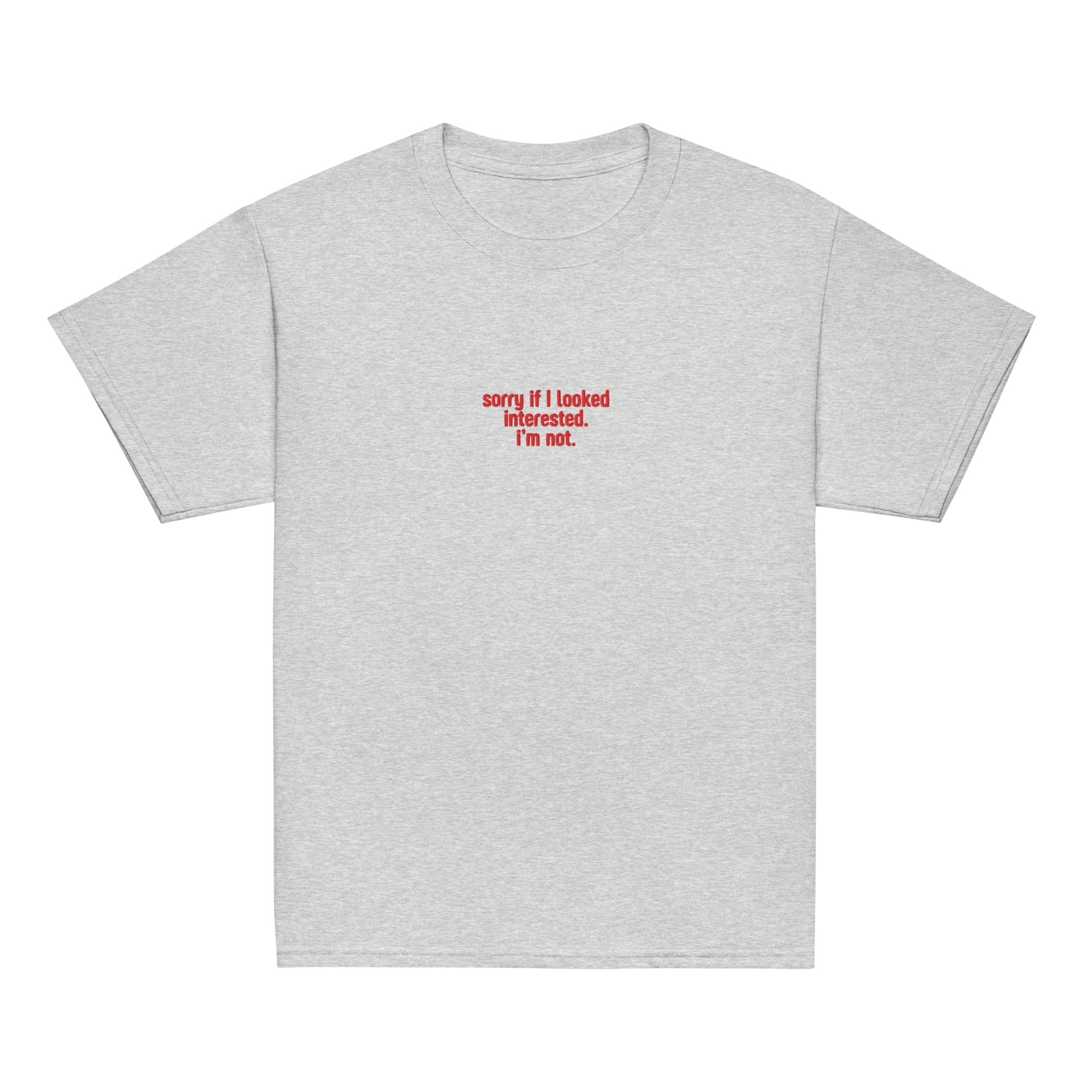 Sorry if I Looked Interested, I'm Not Embroidered Baby Tee - Image 4