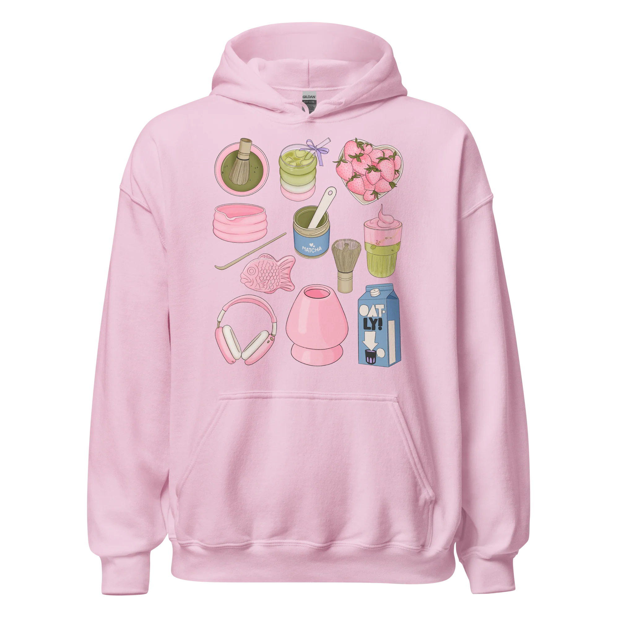 Strawberry Matcha Aesthetic Hoodie - Image 3