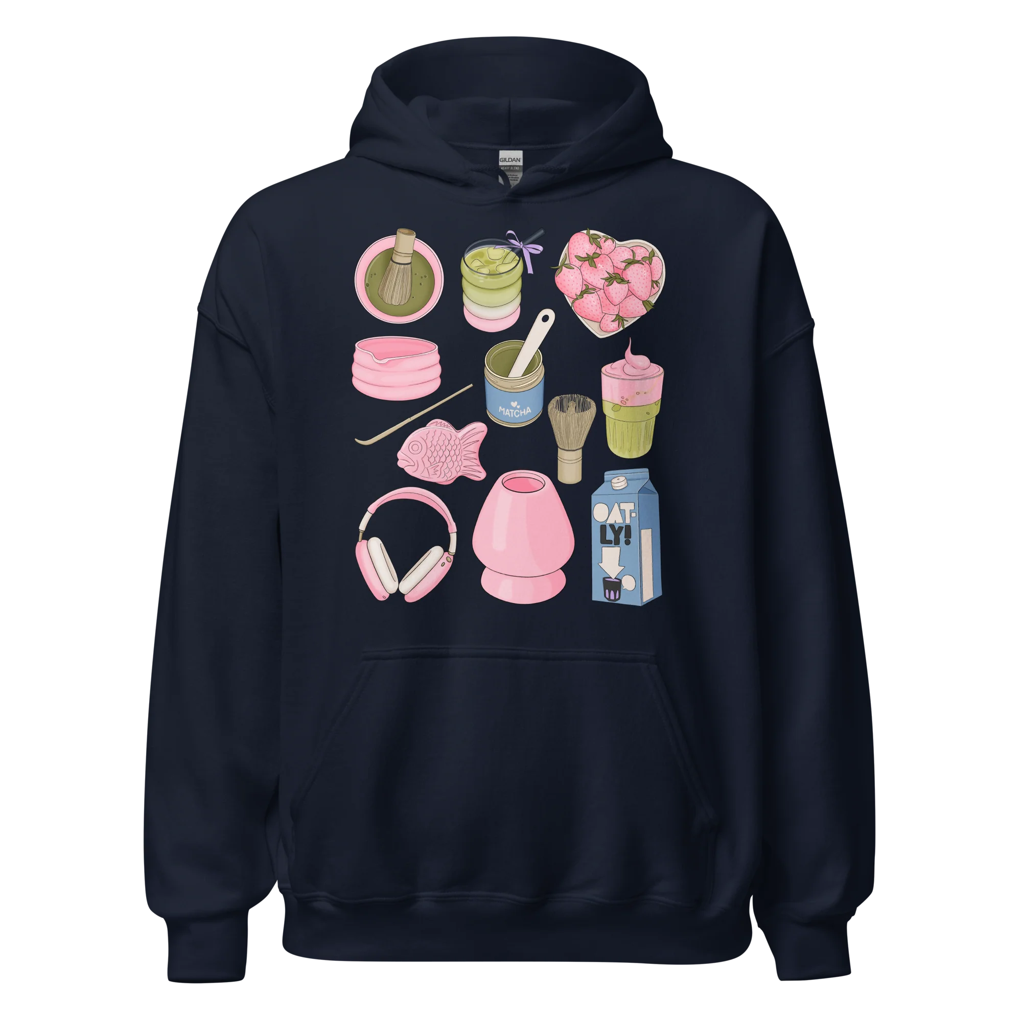 Strawberry Matcha Aesthetic Hoodie - Image 4