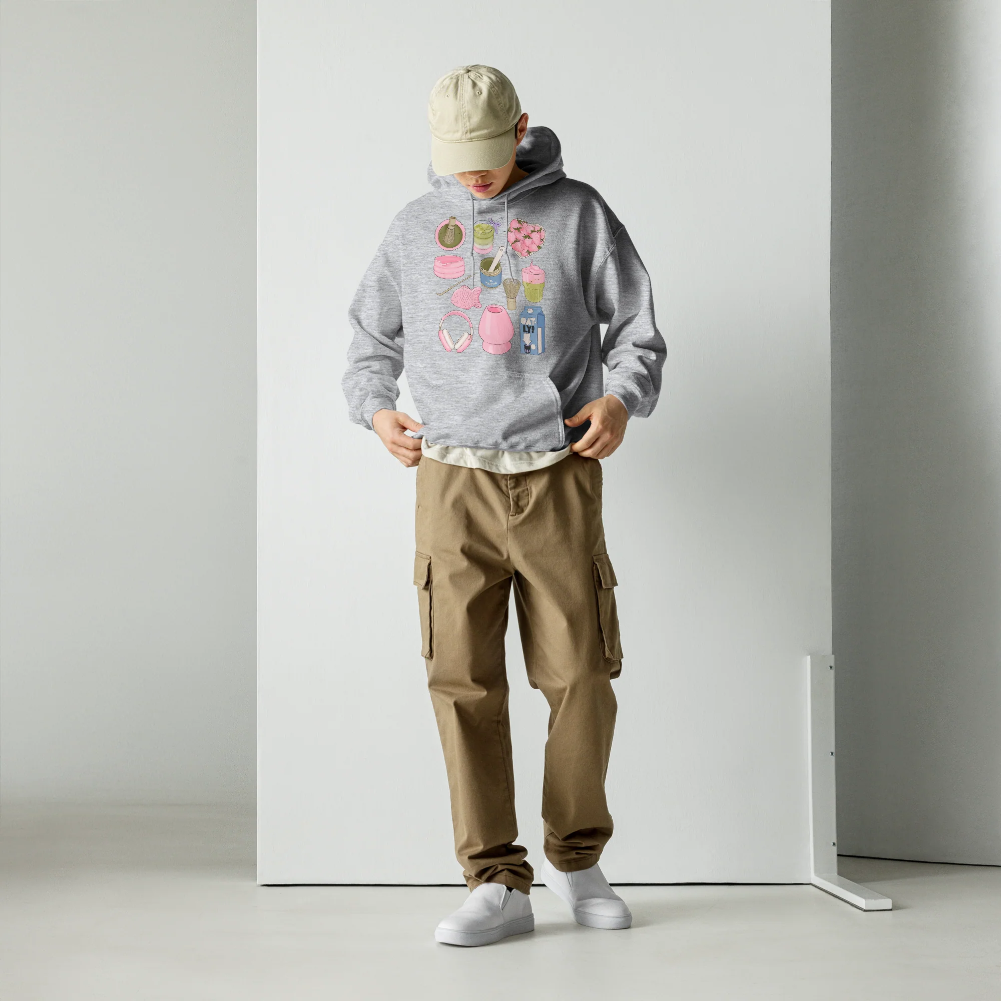 Strawberry Matcha Aesthetic Hoodie - Image 6