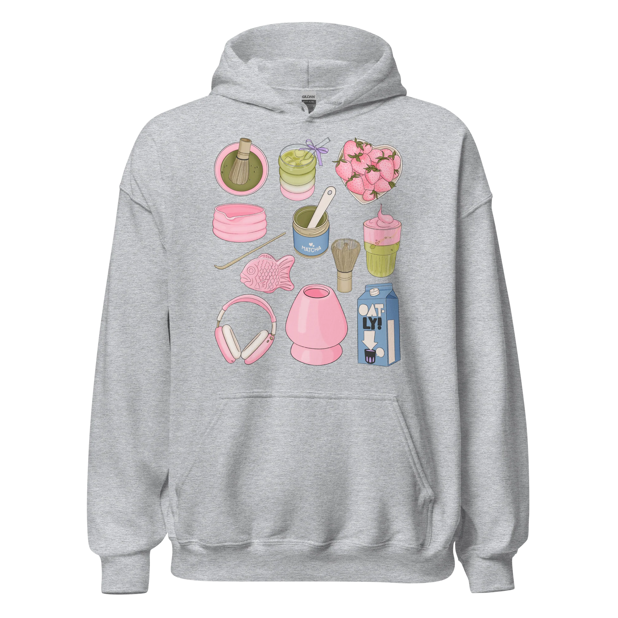 Strawberry Matcha Aesthetic Hoodie - Image 7