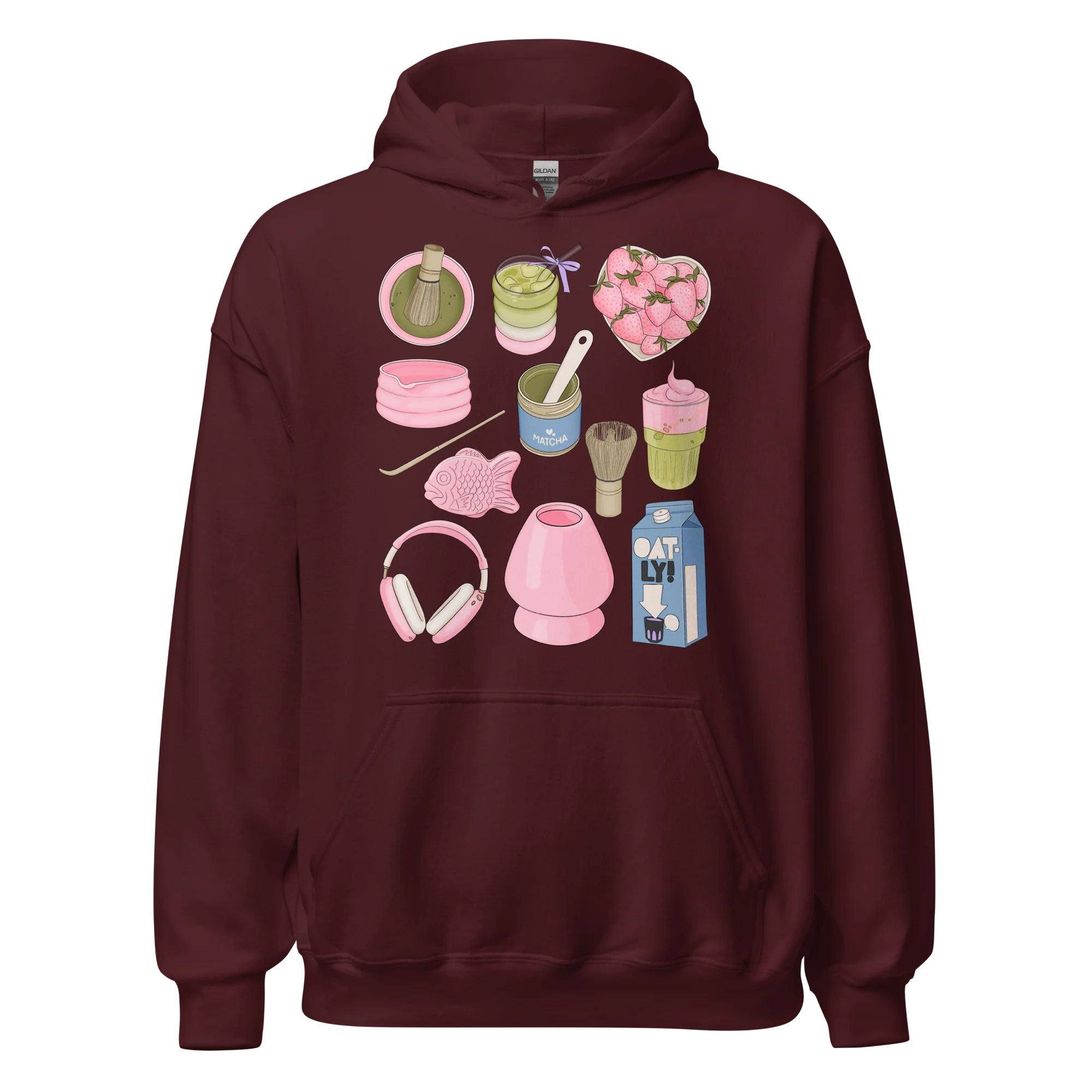 Strawberry Matcha Aesthetic Hoodie - Image 9