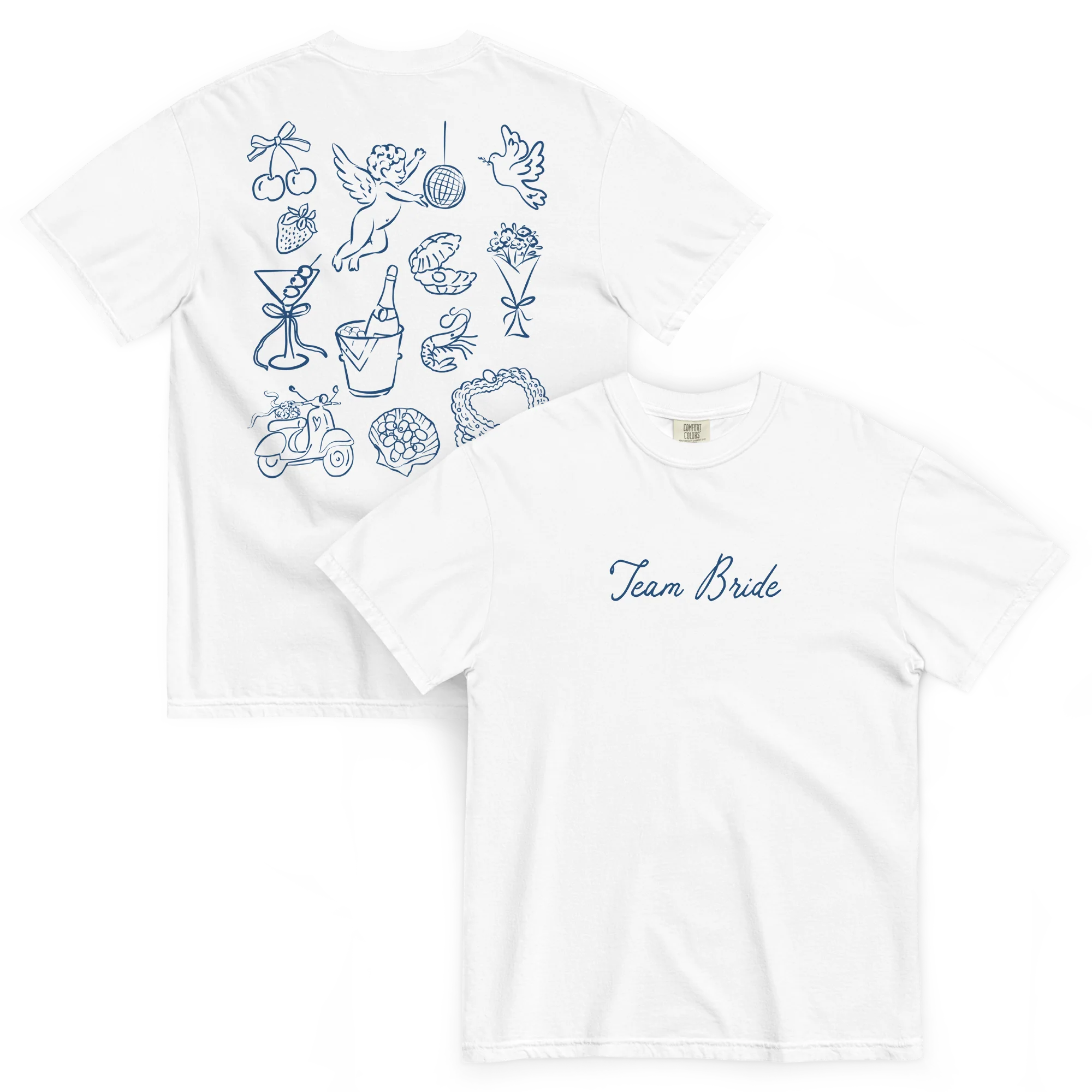 Team Bride Bachelorette Line Art Classic T-Shirt - Image 10