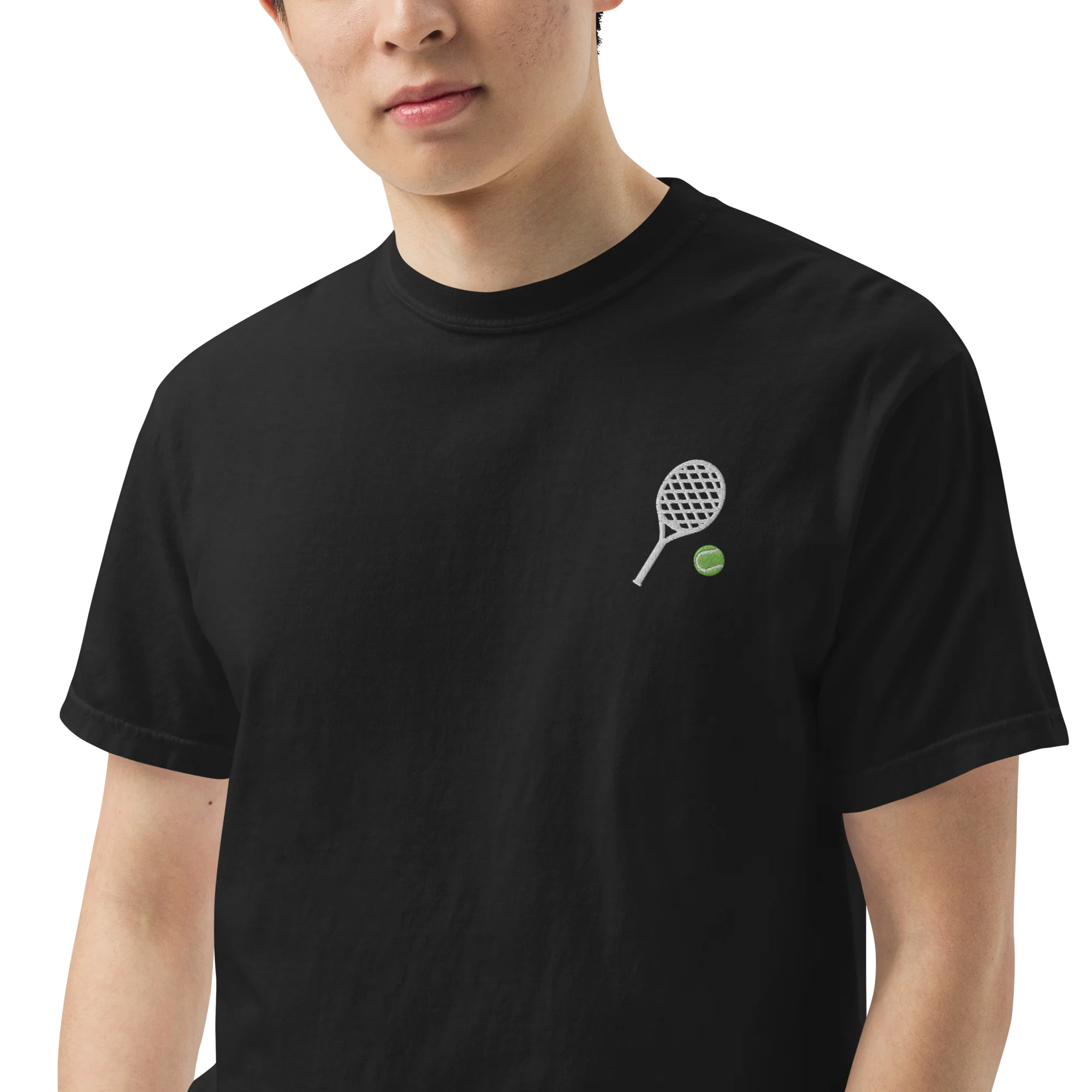 Tennis Racquet Embroidered Classic T-Shirt - Image 2