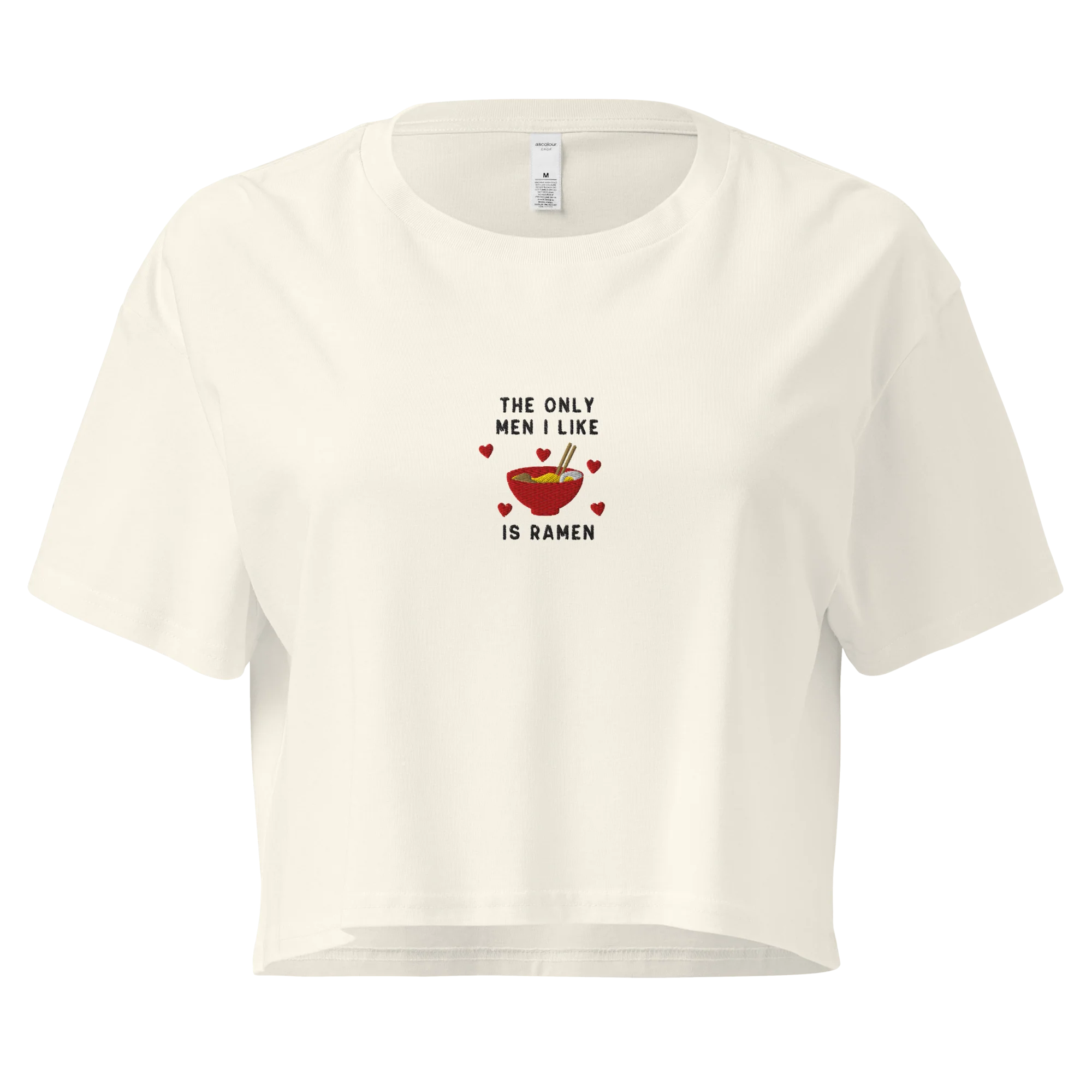 The Only Men I Like Ramen Embroidered Crop Tee - Image 3