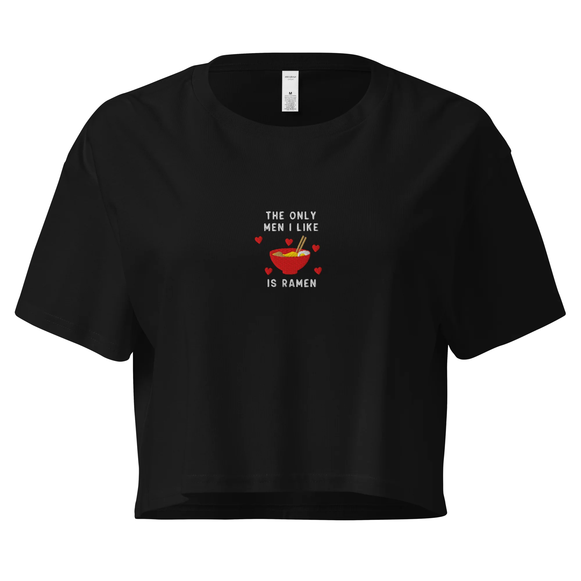 The Only Men I Like Ramen Embroidered Crop Tee - Image 7