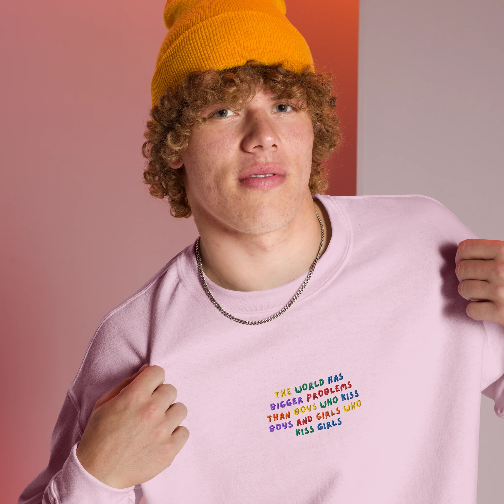 The World Has Bigger Problems Pride Embroidered Sweatshirt - Image 2