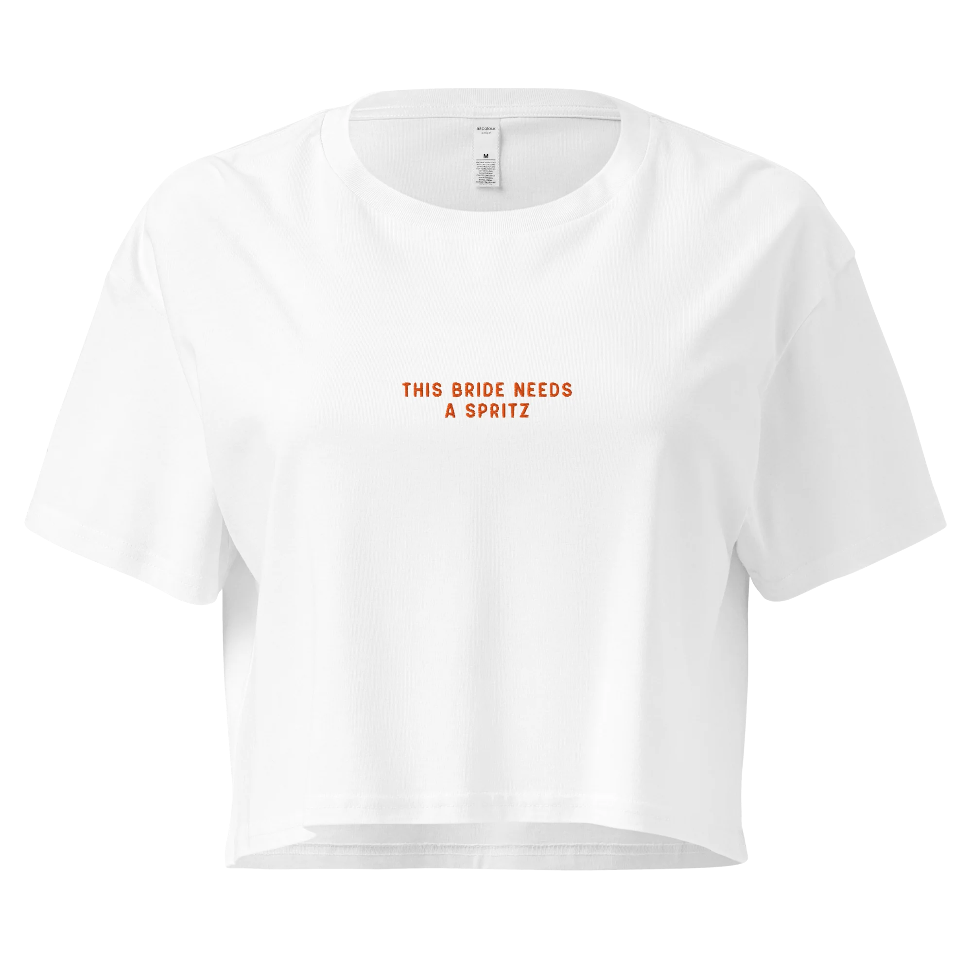 This Bride Needs a Spritz Embroidered Crop Tee