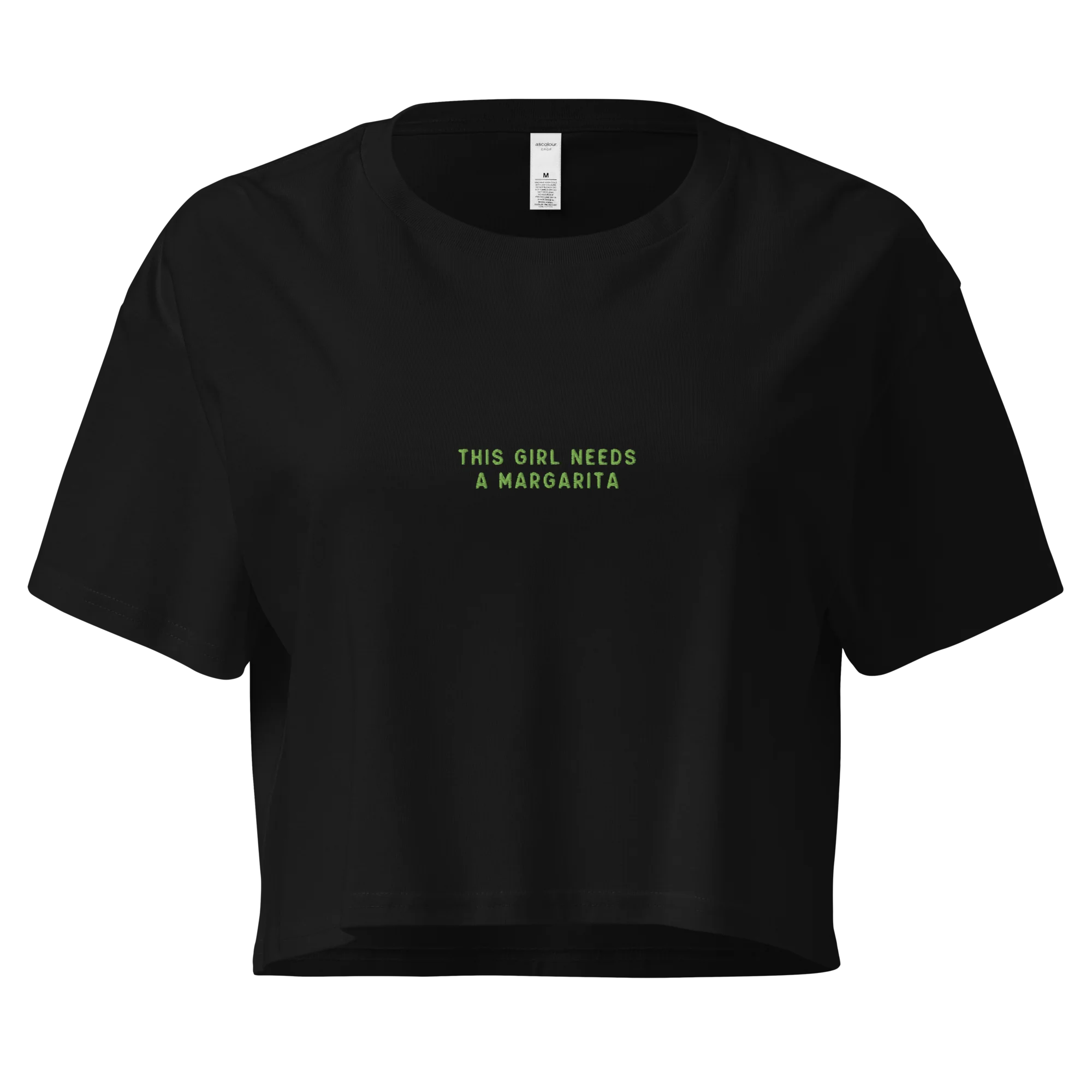 This Girl Needs a Margarita Embroidered Crop Tee - Image 4