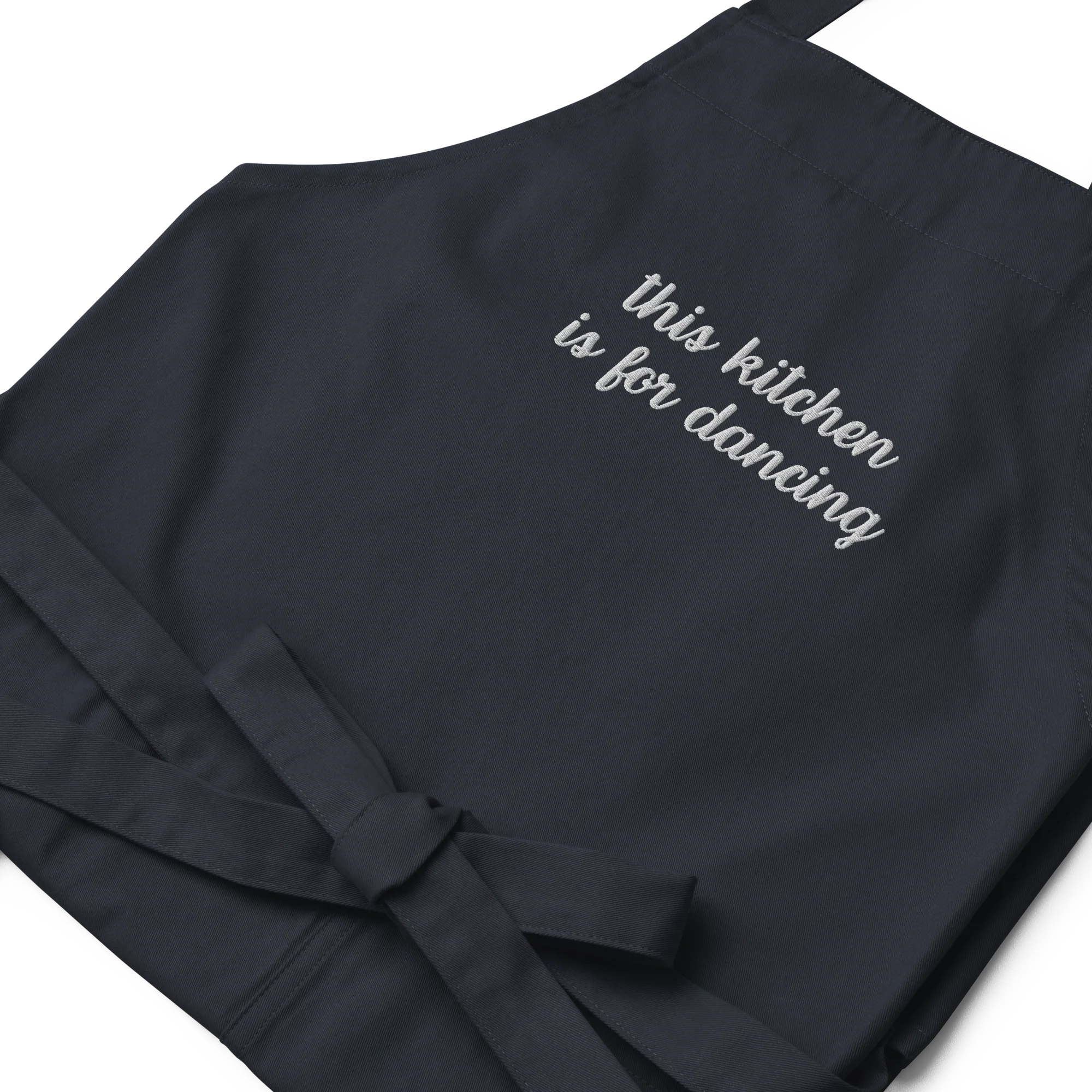 This Kitchen is For Dancing Embroidered Organic Cotton Apron - Image 10