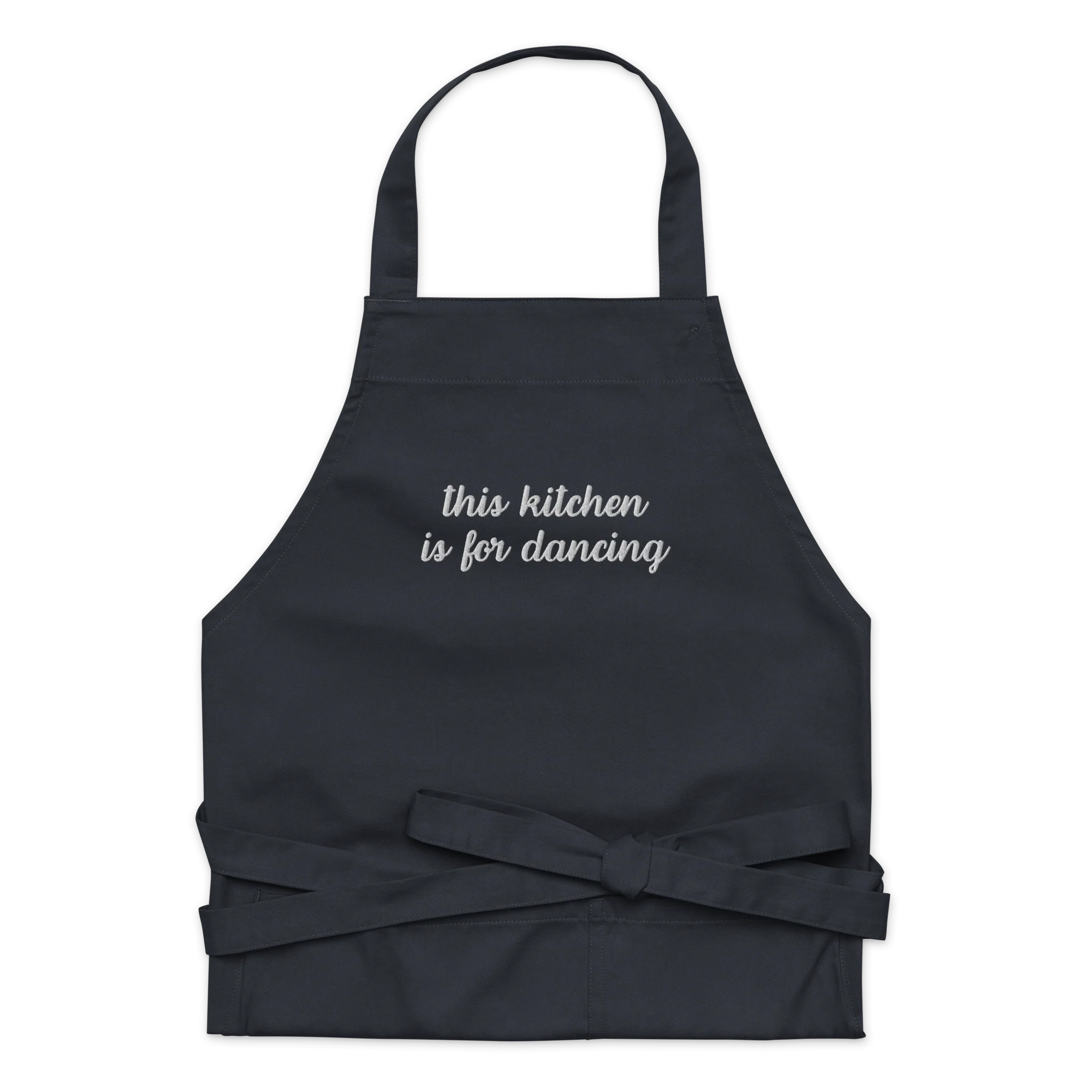 This Kitchen is For Dancing Embroidered Organic Cotton Apron - Image 11