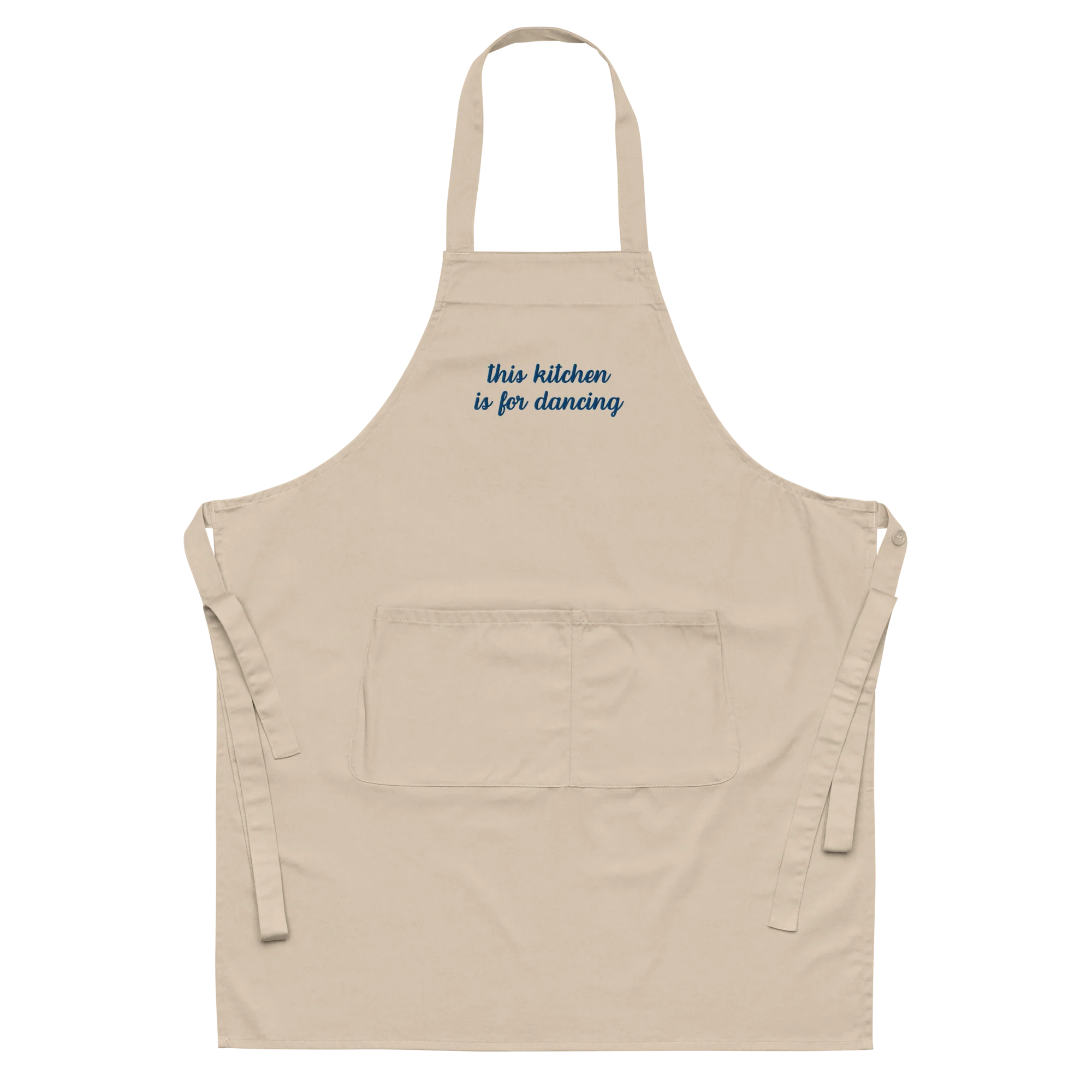 This Kitchen is For Dancing Embroidered Organic Cotton Apron - Image 4