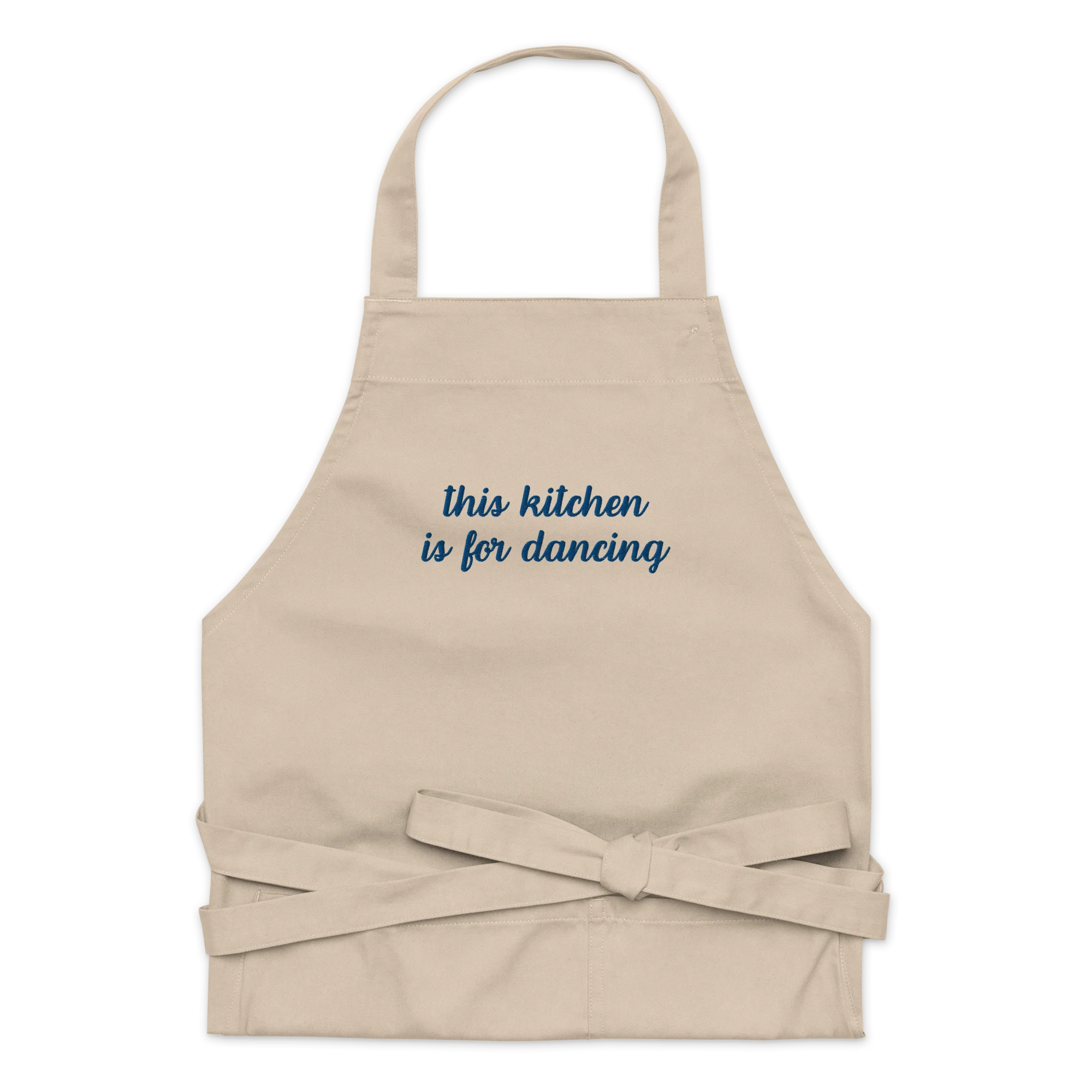 This Kitchen is For Dancing Embroidered Organic Cotton Apron - Image 6