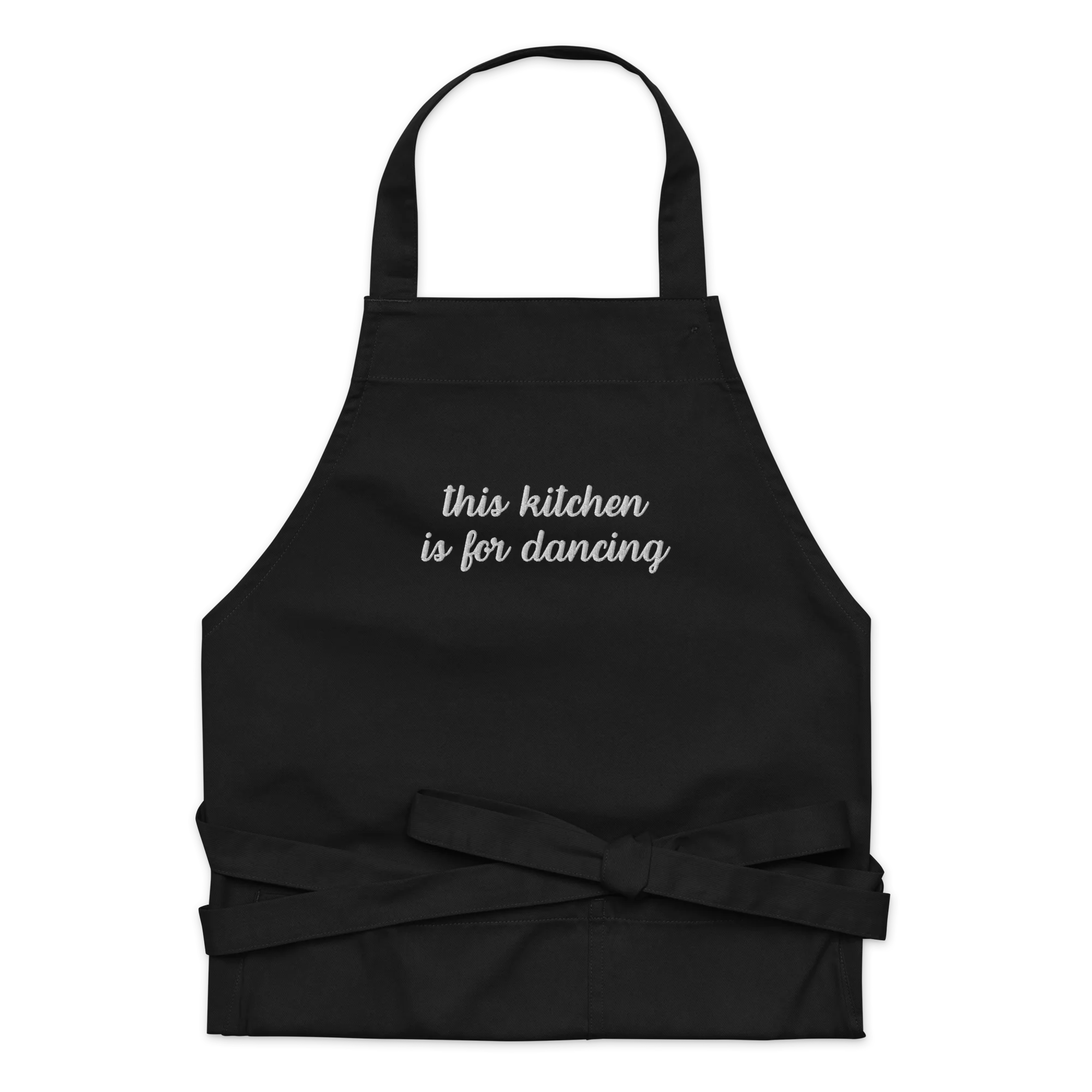 This Kitchen is For Dancing Embroidered Organic Cotton Apron - Image 7