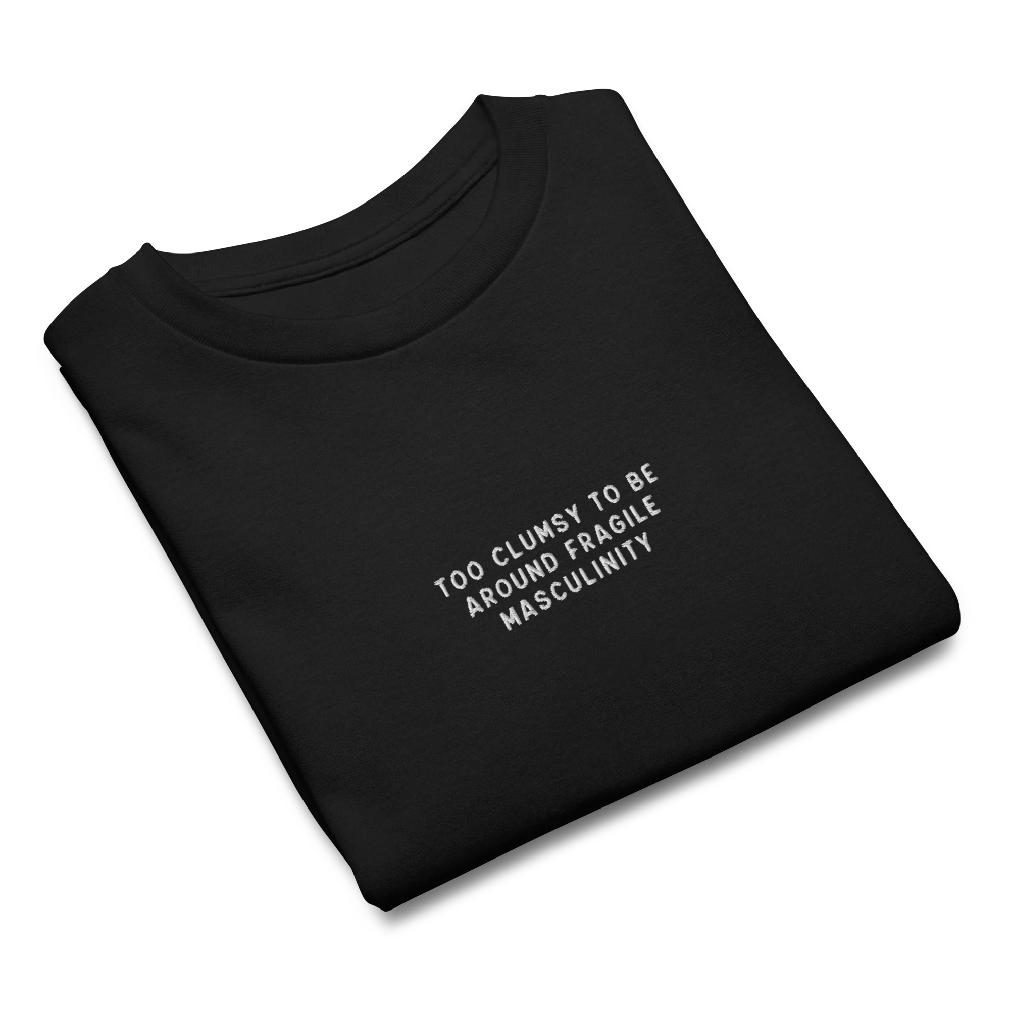 Too Clumsy Around Fragile Masculinity Embroidered Baby Tee - Image 8