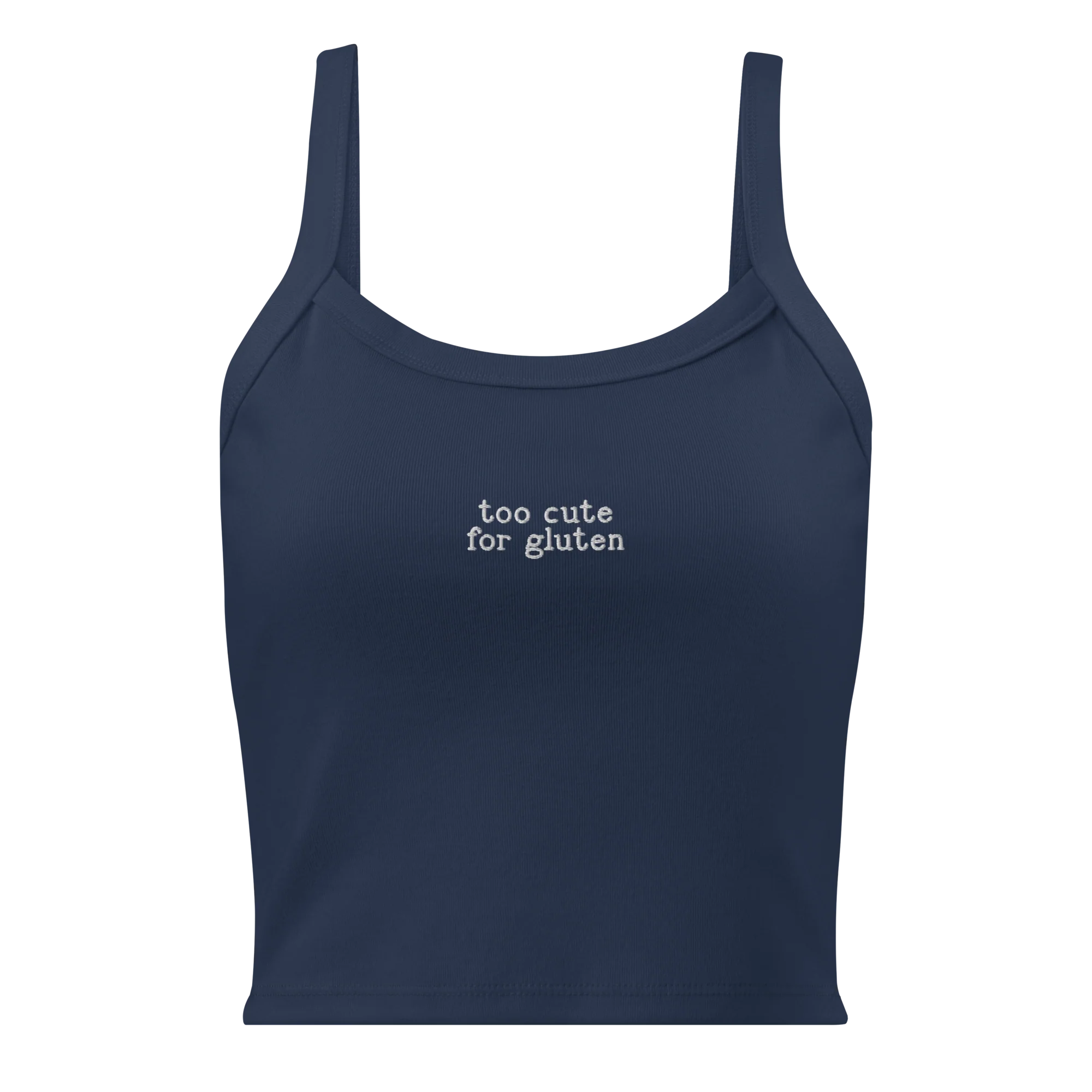 Too Cute for Gluten Rib Embroidered Tank Top - Image 3