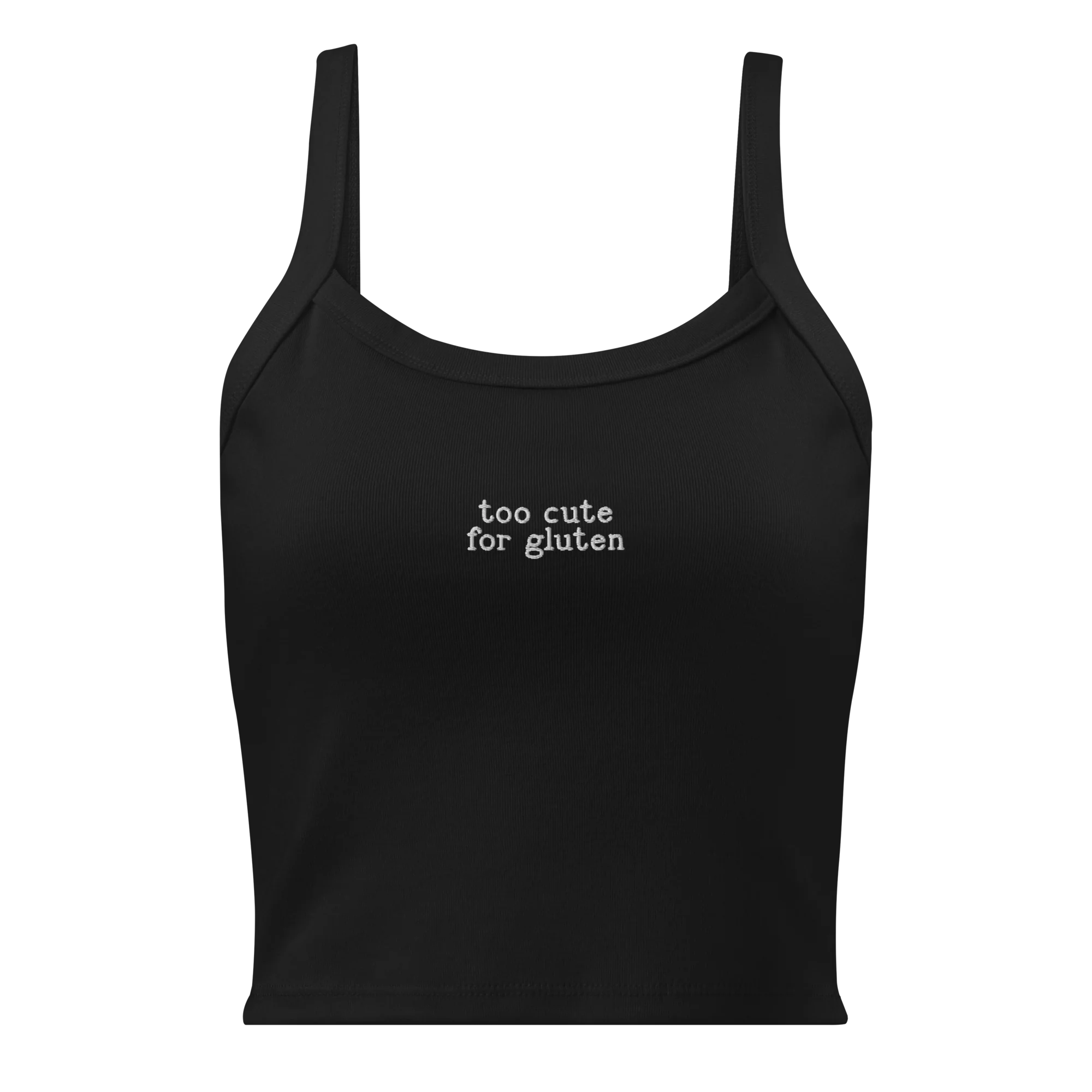 Too Cute for Gluten Rib Embroidered Tank Top - Image 6