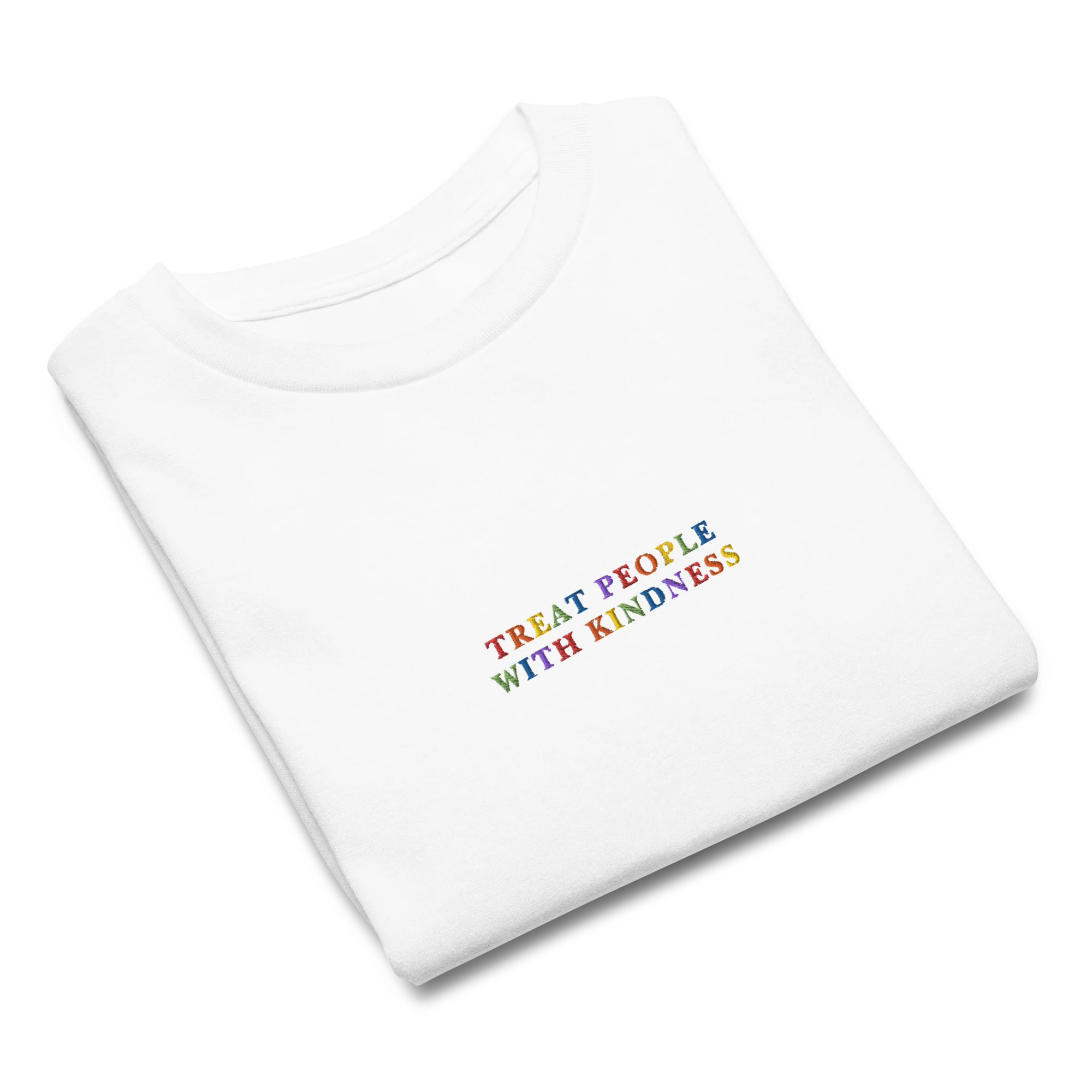 Treat People With Kindness Rainbow Embroidered Baby Tee - Image 4