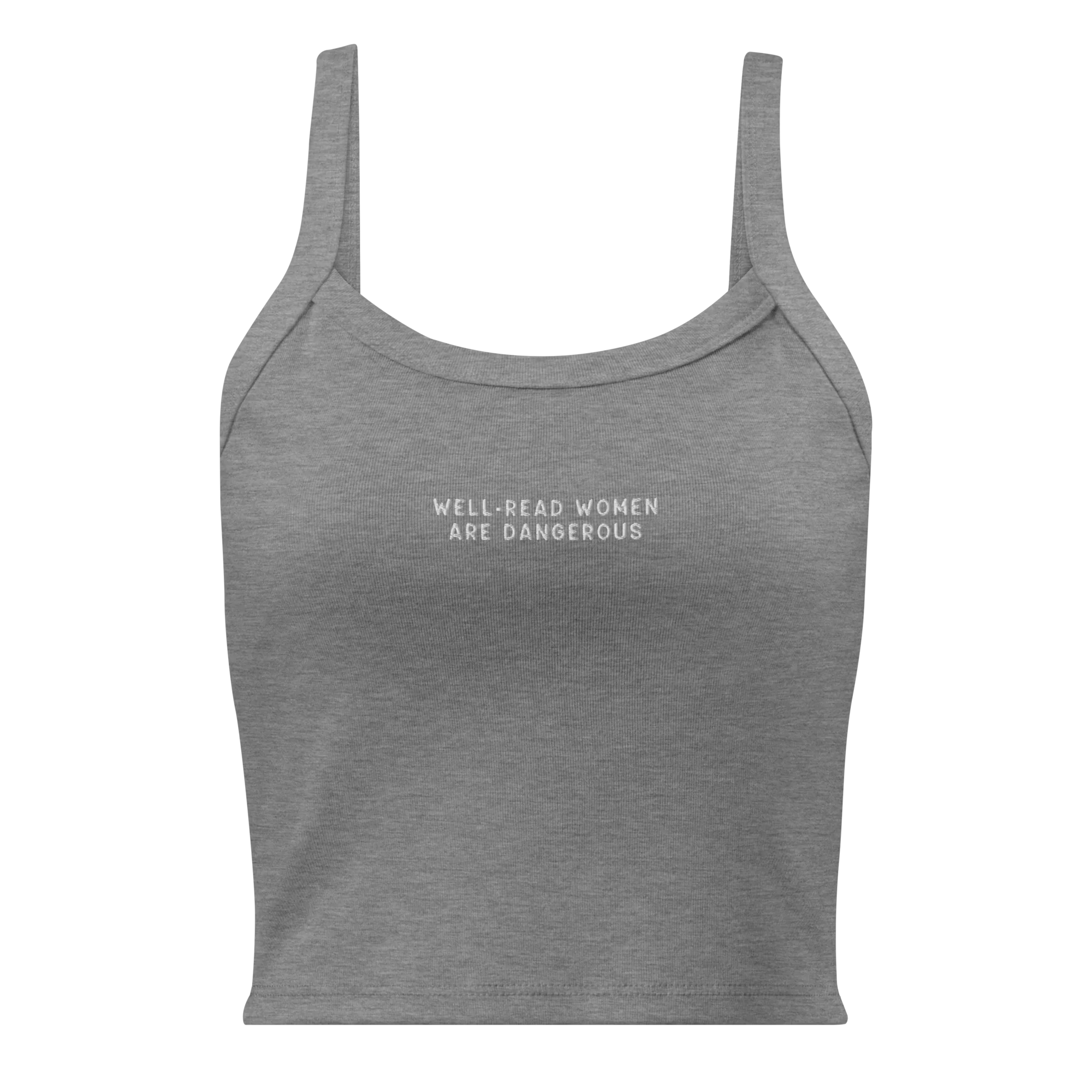 Well-Read Women Are Dangerous Rib Embroidered Tank Top - Image 6