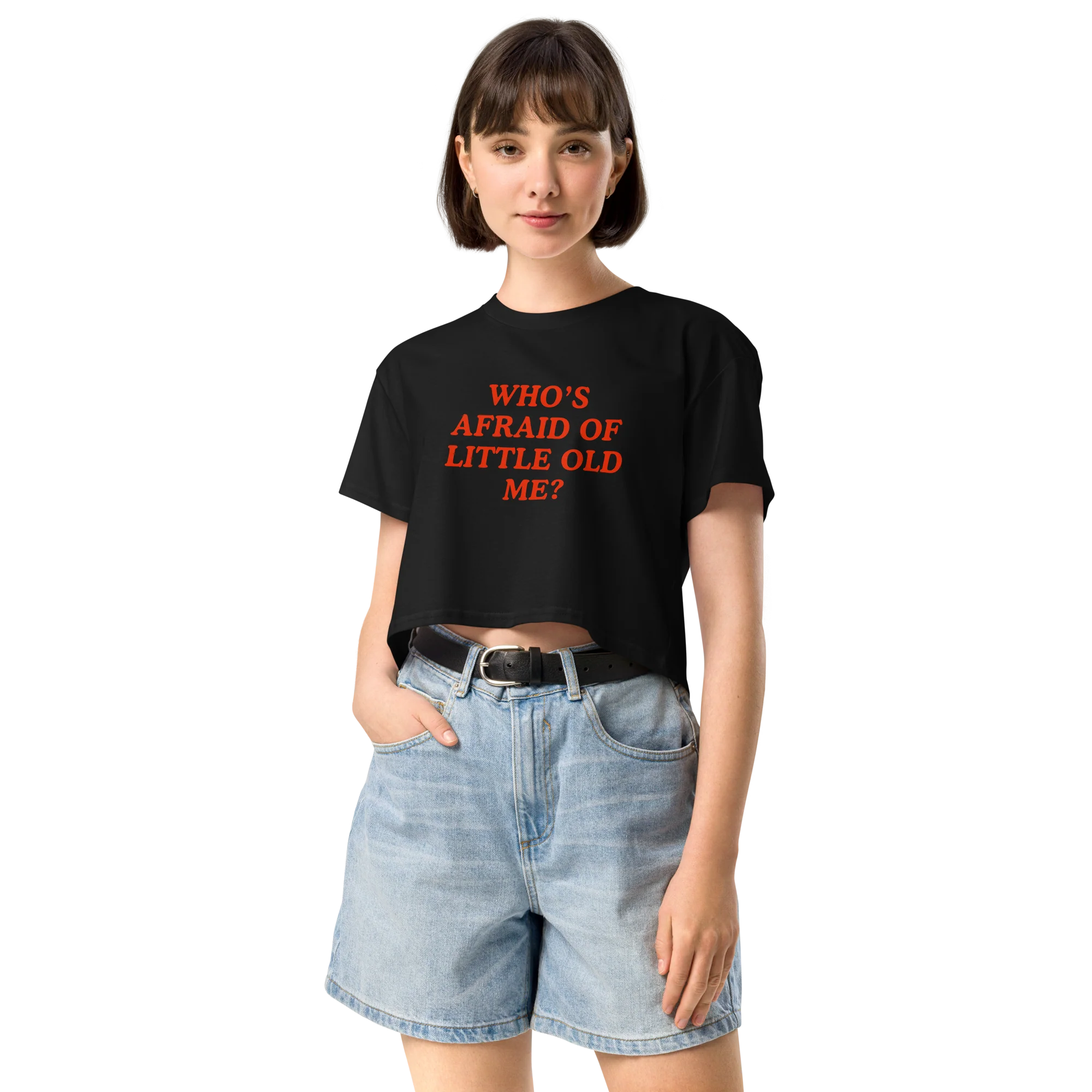 Who's Afraid of Little Old Me Crop Tee - Image 6