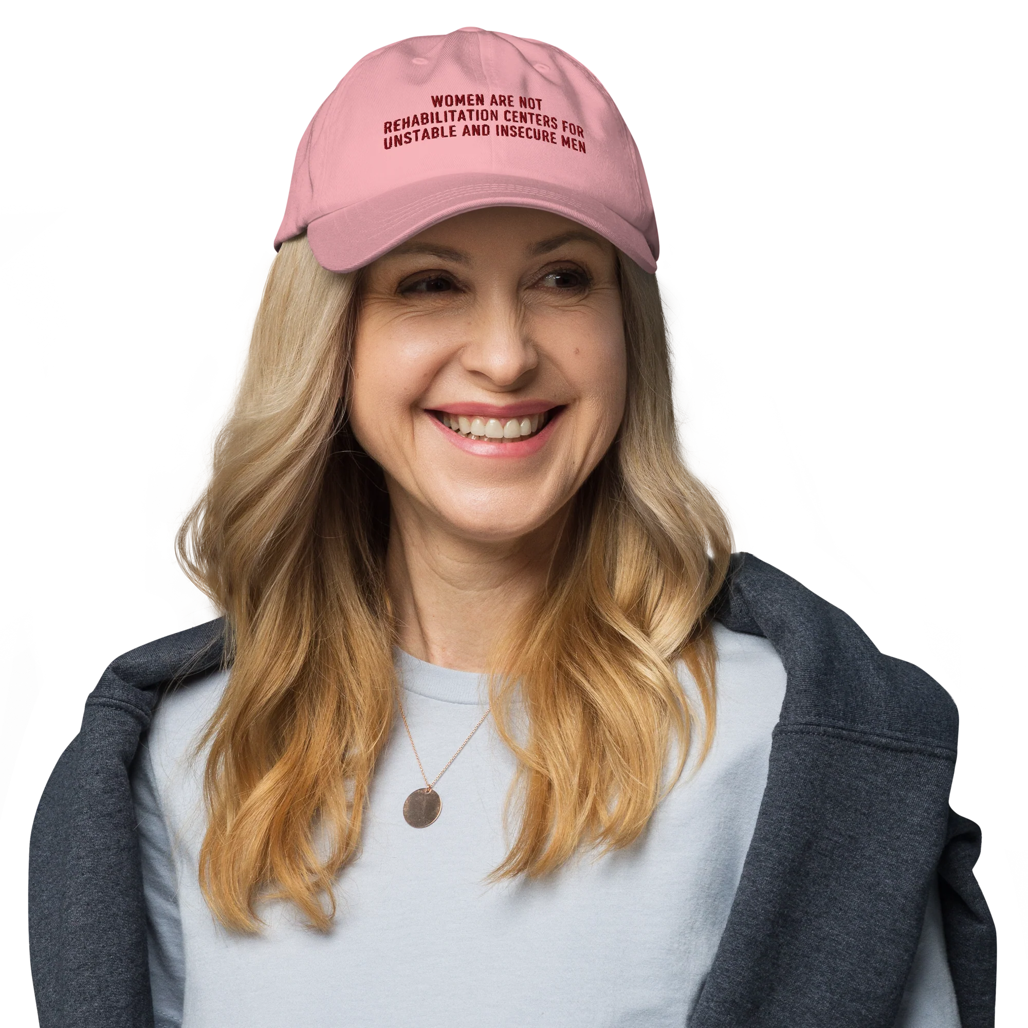 Women Not Rehabilitation Centers Unstable Insecure Men Embroidered Cap - Image 2
