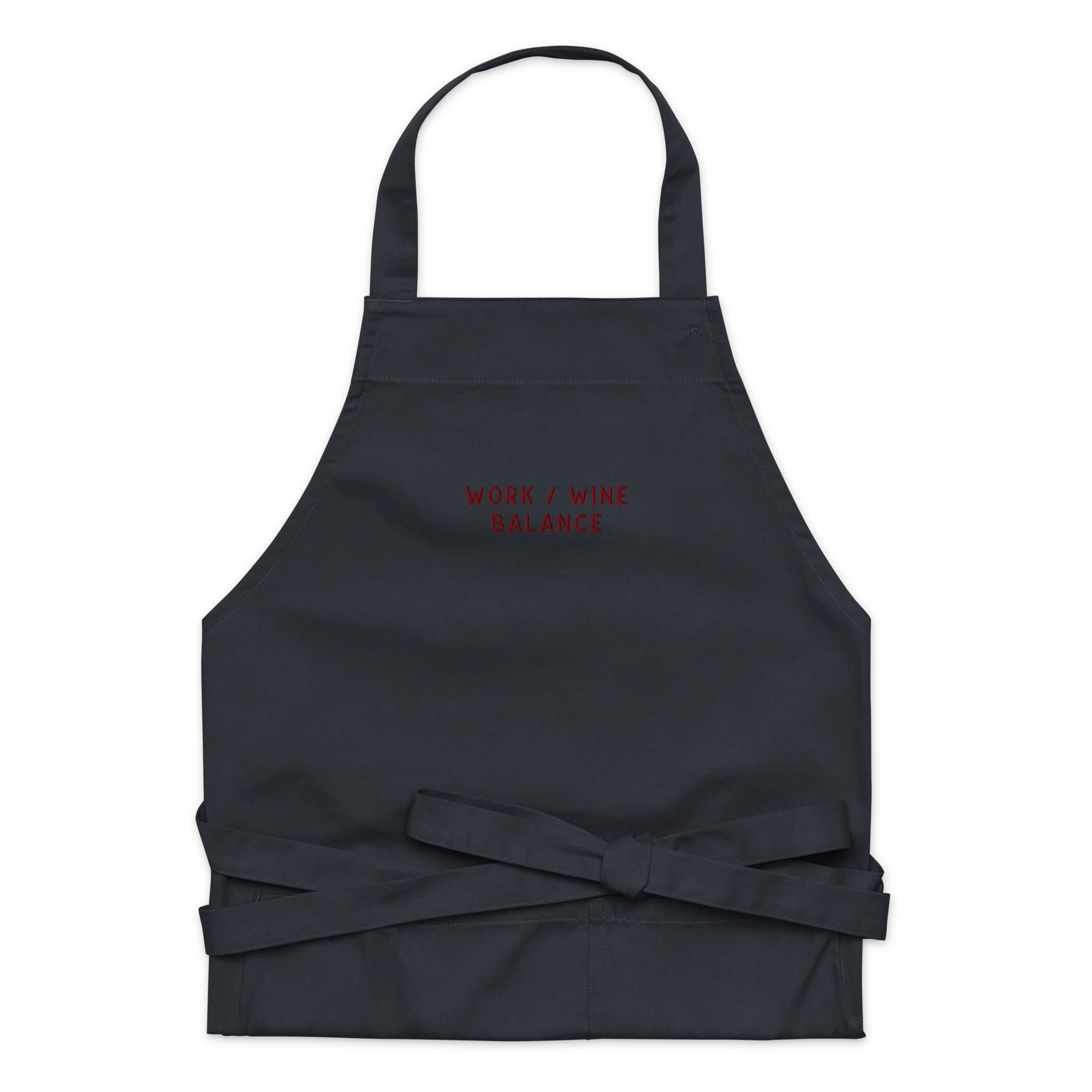 Work / Wine Balance Embroidered Organic Cotton Apron - Image 7