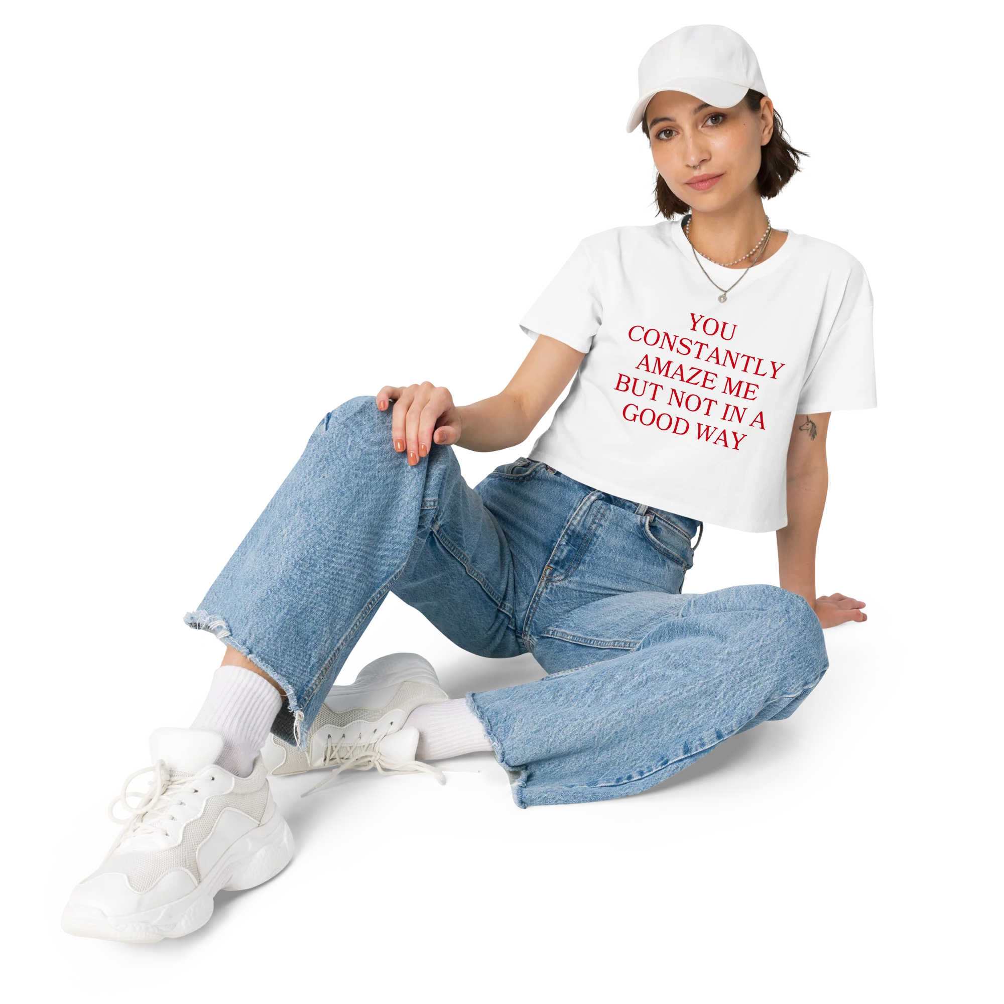 You Constantly Amaze Me But Not In A Good Way Crop Tee - Image 5